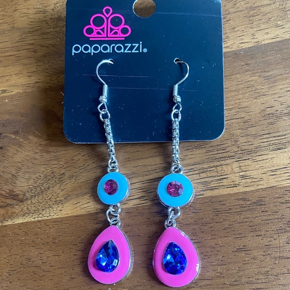 Colorful Paparazzi Earrings Set - Pink, Purple, Brown - Picture 3 of 5